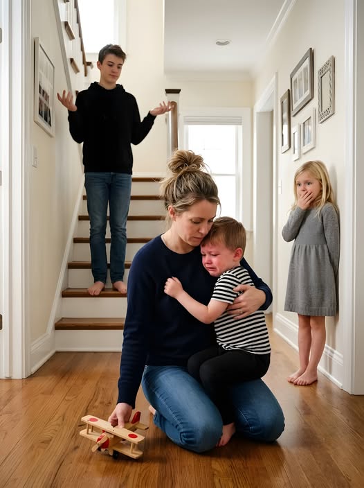 My stepson smashed my 8-year-old son’s handmade airplane, looked me in the eye, and said I was not his real mom—so that night, I stopped being the bank account, chauffeur, and invisible safety net his father had let him disrespect, canceled every privilege tied to my name, changed the locks, packed his things, and uncovered who had been teaching him to treat me like trash all along.